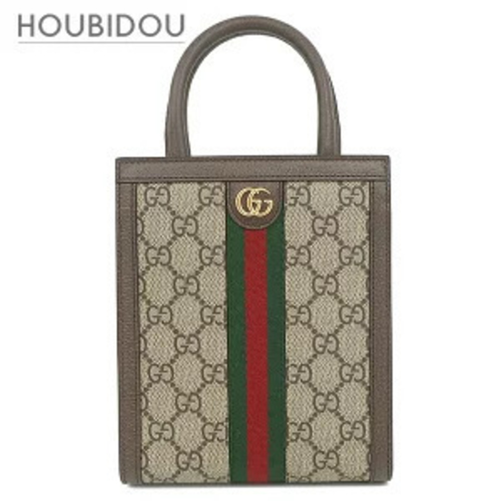 Gucci GG Supreme Bag Tote Canvas Beige Cream x Ebony Handbag Shoulder
